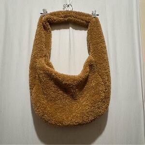 Cozy Tan Sherpa Shoulder Bag
